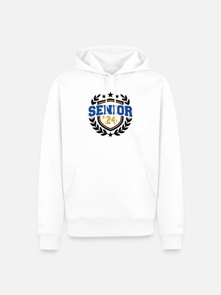 Senior Abschluss Wappen Logo - Männer Premium Bio Hoodie - Weiß