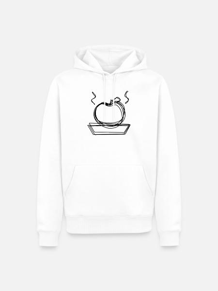 Bratapfel handgezeichnet - Männer Premium Bio Hoodie - Weiß