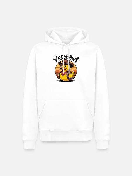 Cowboy-Gummiente, Wilder Westen, Yeehaw! - Männer Premium Bio Hoodie - Weiß
