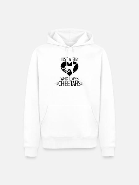 Gepard Spruch Herz - Männer Premium Bio Hoodie - Weiß