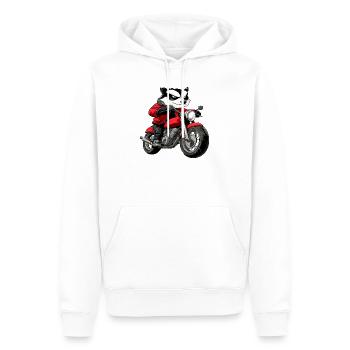 Dachse Motorradfahrer / Motorrad Marder - Männer Premium Bio Hoodie - Weiß - Vorne - Nico (187cm)