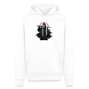 Schwarzer Ninja mit Klinge - Männer Premium Bio Hoodie - Weiß - Vorne - Nico (187cm)