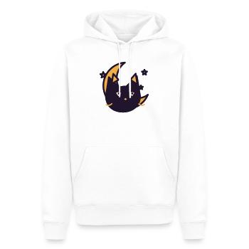 Mondkatze im Traumlicht - Männer Premium Bio Hoodie - Weiß - Vorne - Nico (187cm)