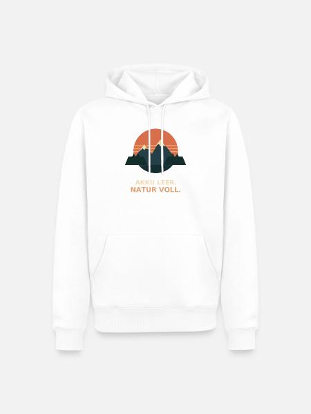 Akku leer Natur voll - Männer Premium Bio Hoodie - Weiß