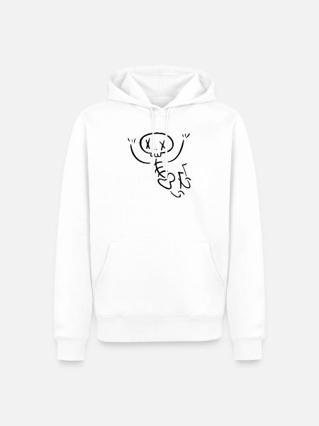 Skelett Design – Gruselig & Cool - Männer Premium Bio Hoodie - Weiß