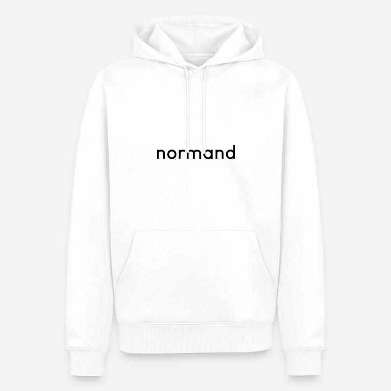 normand - Sweat à capuche Premium bio Homme - blanc