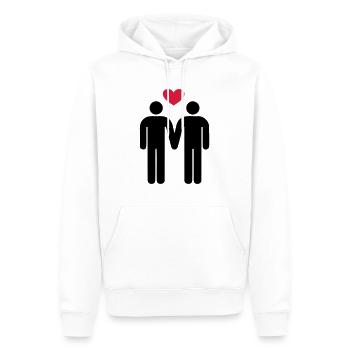 gay love Two Men symbol - Männer Premium Bio Hoodie - Weiß - Vorne - Nico (187cm)