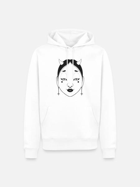 NOH mask 2 - Männer Premium Bio Hoodie - Weiß