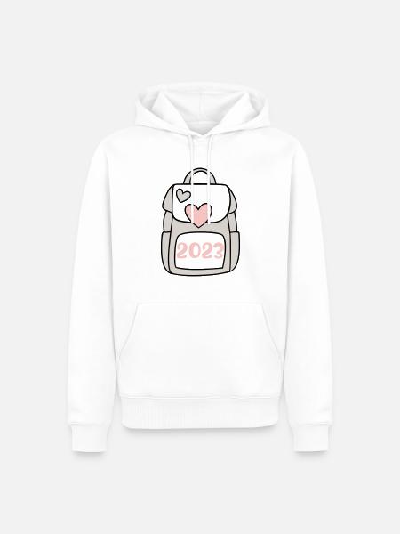 Schulkind 2023 - Männer Premium Bio Hoodie - Weiß