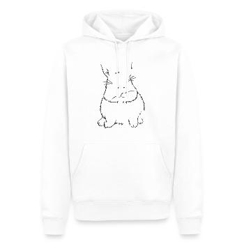 Lièvre - Sweat à capuche Premium bio Homme - blanc - Devant - Nico (187cm)