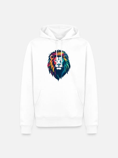 colorful lion - Männer Premium Bio Hoodie - Weiß