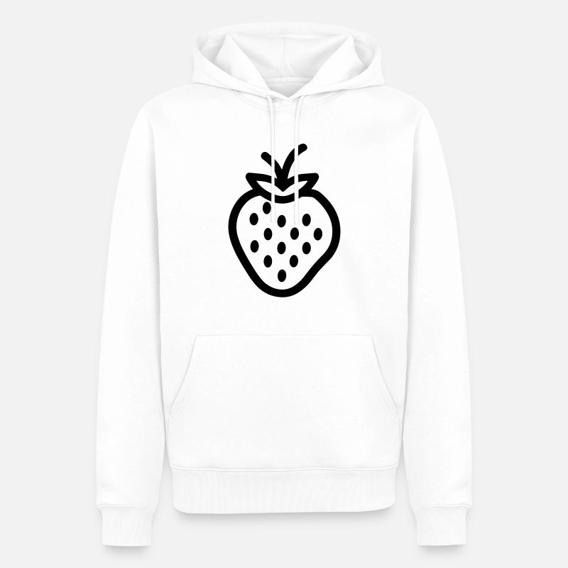 fraise - Sweat à capuche Premium bio Homme - blanc