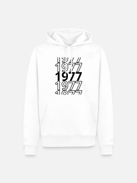 1977 1977 1977 - Men’s Premium Organic Hoodie - white