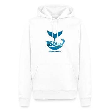 baleine - Sweat à capuche Premium bio Homme - blanc - Devant - Nico (187cm)