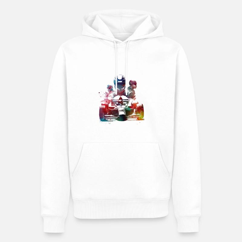 Formule #racing #sport - Sweat à capuche Premium bio Homme - blanc