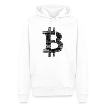 Bitcoin Logo Digital Silhouette Icon - Men’s Premium Organic Hoodie - white - Front - Nico (187cm)