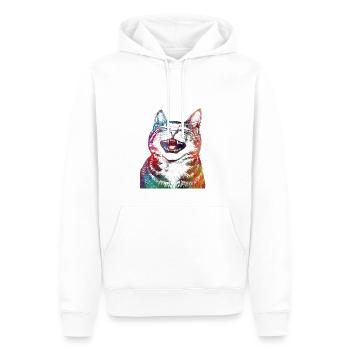 Drôle de chat 1 - Sweat à capuche Premium bio Homme - blanc - Devant - Nico (187cm)
