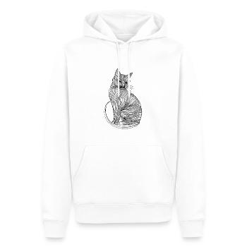 Linien Kunst Katze #cat - Männer Premium Bio Hoodie - Weiß - Vorne - Nico (187cm)