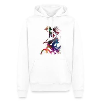 Vélo de ville sport art #bike - Sweat à capuche Premium bio Homme - blanc - Devant - Nico (187cm)