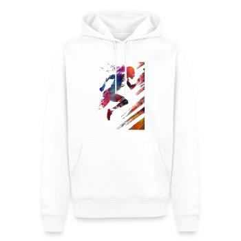 Runner sport art #runner #sport #jogging - Sweat à capuche Premium bio Homme - blanc - Devant - Nico (187cm)