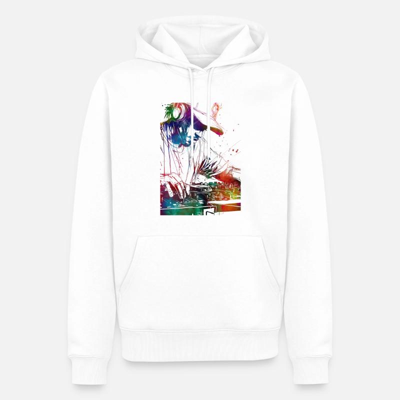 Console de musique DJ - Sweat à capuche Premium bio Homme - blanc