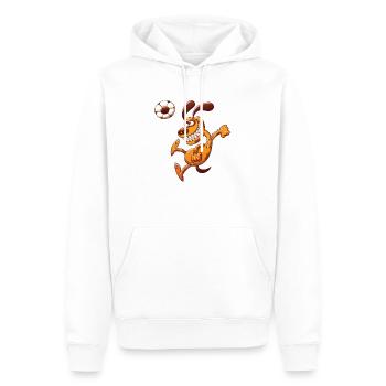 Dog Heading a Foot Ball - Men’s Premium Organic Hoodie - white - Front - Nico (187cm)