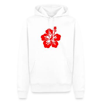 Hawaii Flower Hibiskus (hellrot) - Männer Premium Bio Hoodie - Weiß - Vorne - Nico (187cm)