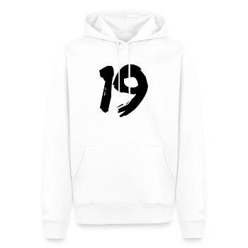 Brushed 19 - Männer Premium Bio Hoodie - Weiß - Vorne - Nico (187cm)
