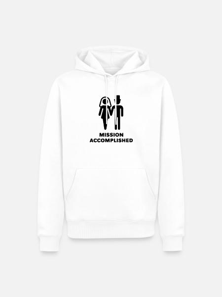 Mission Accomplished (Bridal Pair, Wedding / - Men’s Premium Organic Hoodie - white
