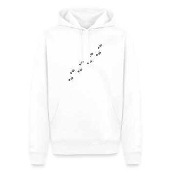 schuhabdruck_1__f1 - Sweat à capuche Premium bio Homme - blanc - Devant - Nico (187cm)