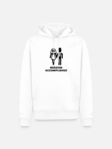 Mission Accomplished, New (Wedding / Marriage) - Men’s Premium Organic Hoodie - white