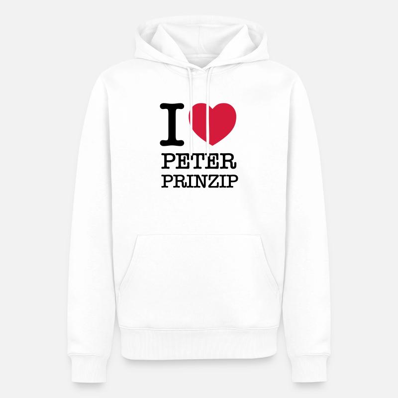 J'aime "Principe de Peter" - Sweat à capuche Premium bio Homme - blanc