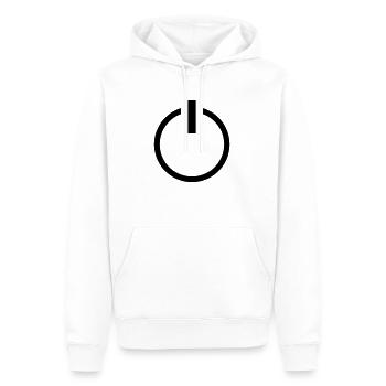 power_icon_f1 - Männer Premium Bio Hoodie - Weiß - Vorne - Nico (187cm)