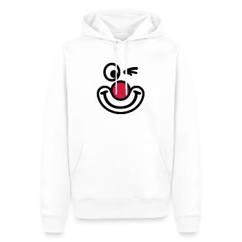 Clown - Sweat à capuche Premium bio Homme - blanc - Devant - Nico (187cm)
