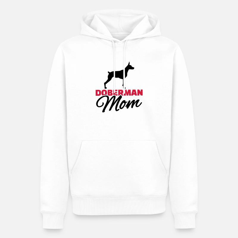 Doberman Mom - Sweat à capuche Premium bio Homme - blanc