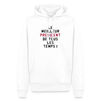 Patron / Chef / Président / Club / PDG / Patron - Sweat à capuche Premium bio Homme - blanc - Devant - Nico (187cm)