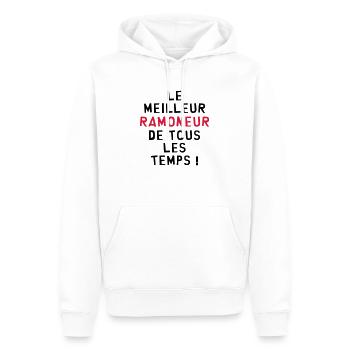 Ramoneur / Ramoner / Cheminée / Artisan - Sweat à capuche Premium bio Homme - blanc - Devant - Nico (187cm)