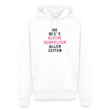 Kleine Schwester / Schwesterchen / Sis / Bruder - Männer Premium Bio Hoodie - Weiß - Vorne - Nico (187cm)