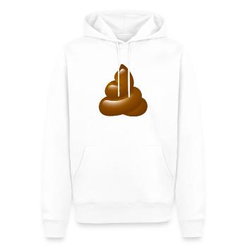Smiley Poo - Sweat à capuche Premium bio Homme - blanc - Devant - Nico (187cm)