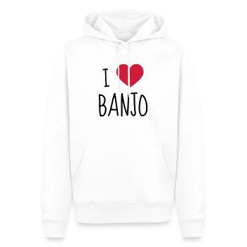 Banjo Banjoïste Musique Musicien Concert - Sweat à capuche Premium bio Homme - blanc - Devant - Nico (187cm)