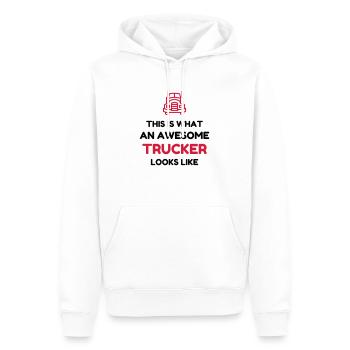Routier / Chauffeur Poids-lourd / Camion / - Sweat à capuche Premium bio Homme - blanc - Devant - Nico (187cm)