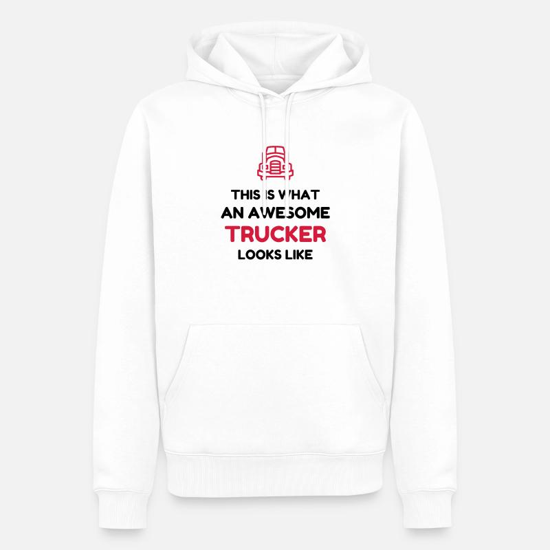 Routier / Chauffeur Poids-lourd / Camion / - Sweat à capuche Premium bio Homme - blanc