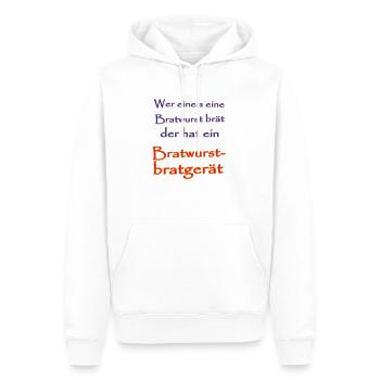 Bratwurst - Männer Premium Bio Hoodie - Weiß - Vorne - Nico (187cm)