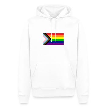 Drapeau de la fierté gaie - Sweat à capuche Premium bio Homme - blanc - Devant - Nico (187cm)