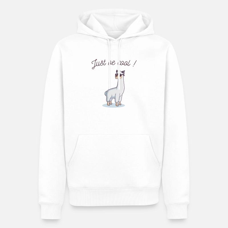 Just be cool ! Lama cool - Sweat à capuche Premium bio Homme - blanc