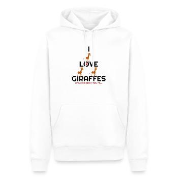Ich liebe Giraffen, Giraffen, Giraffen-Liebhaber, Giraffe - Männer Premium Bio Hoodie - Weiß - Vorne - Nico (187cm)