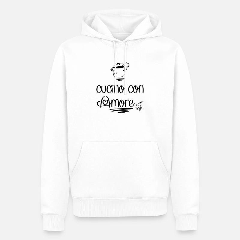 Kochen mit liebe - Männer Premium Bio Hoodie - Weiß