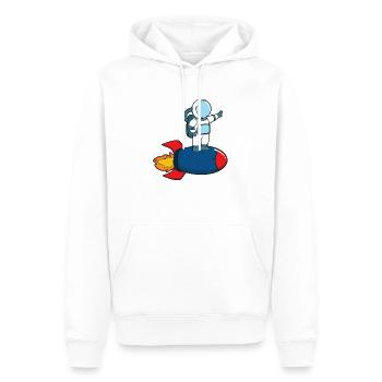 Astronaute à bord d’une fusée - Sweat à capuche Premium bio Homme - blanc - Devant - Nico (187cm)
