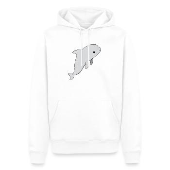 Adorable Dolphin - Men’s Premium Organic Hoodie - white - Front - Nico (187cm)