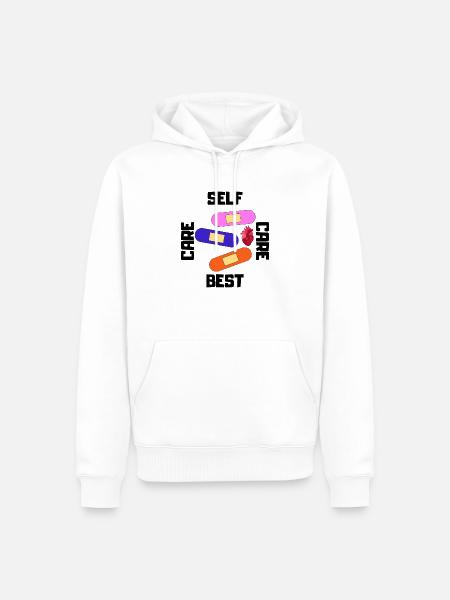 Self Care - Männer Premium Bio Hoodie - Weiß